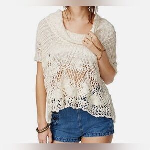 FREE PEOPLE Eternal Delight Knit Cowl Sweater Chunky Oversize Women’s Size L